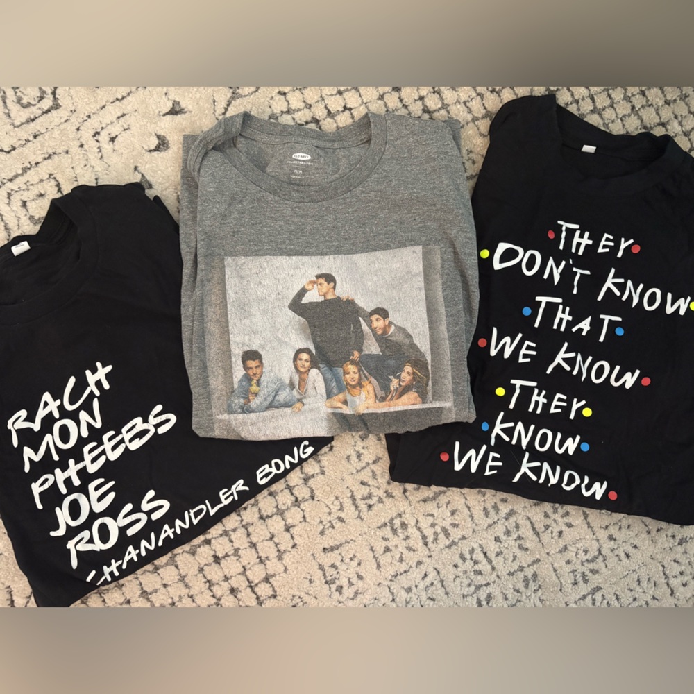 3 Friends Black and Gray Graphic Tees Set